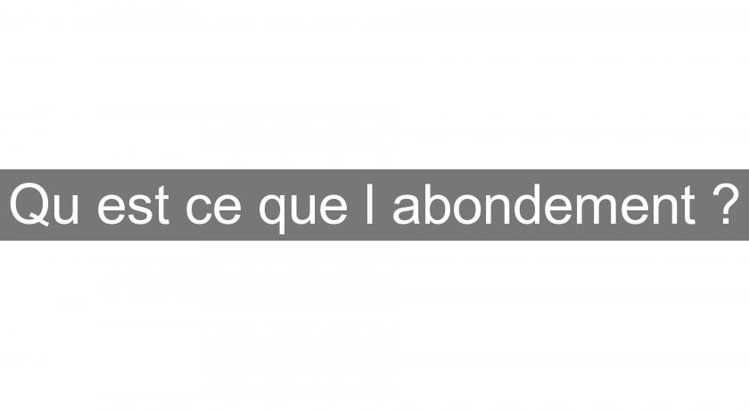 Qu'est ce que l'abondement ? Qu'est ce que l'abondement ?