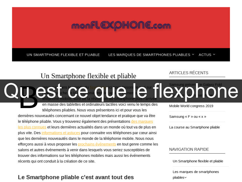 Qu'est ce que le flexphone Qu'est ce que le flexphone