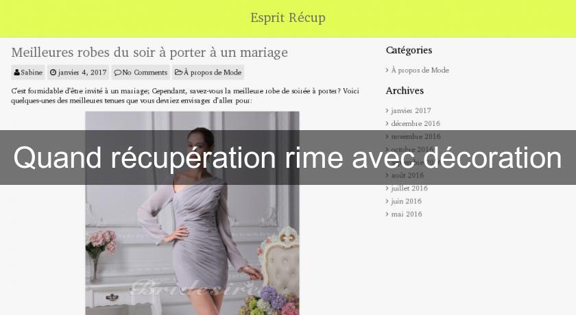 Quand récupération rime avec décoration