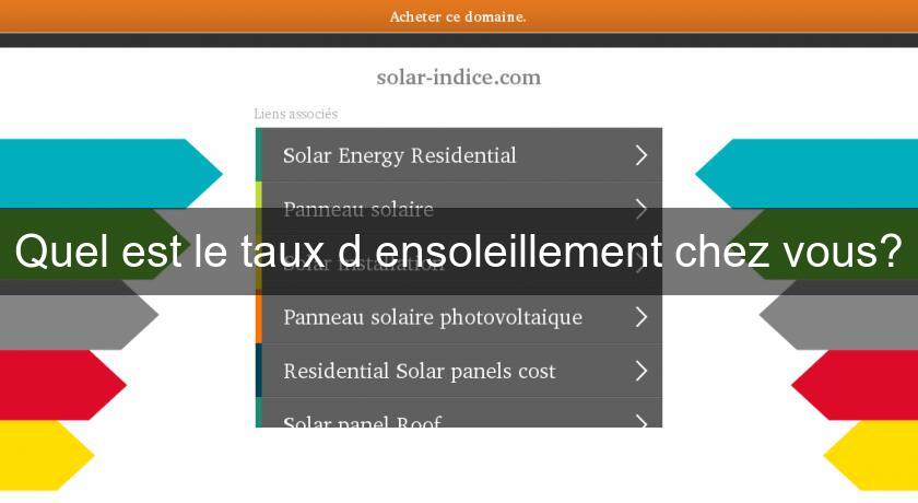 Quel est le taux d'ensoleillement chez vous?