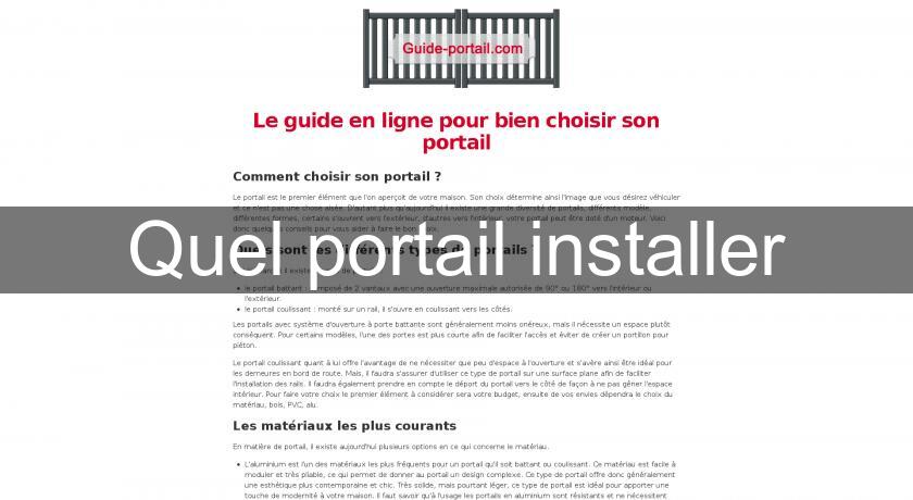 Quel portail installer Quel portail installer