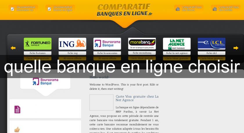 quelle banque en ligne choisir