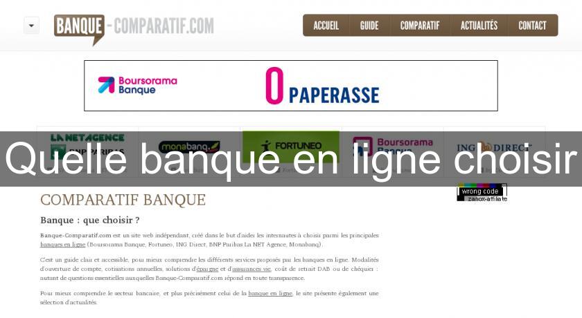 Quelle banque en ligne choisir