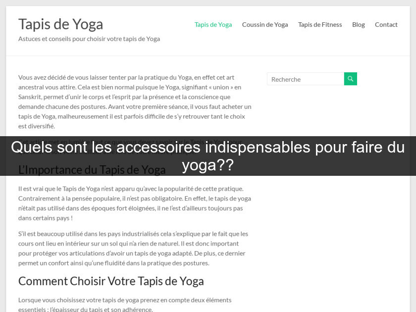 Quels sont les accessoires indispensables pour faire du yoga??