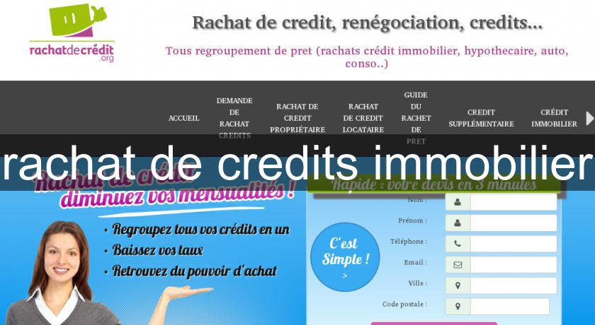rachat de credits immobilier rachat de credits immobilier