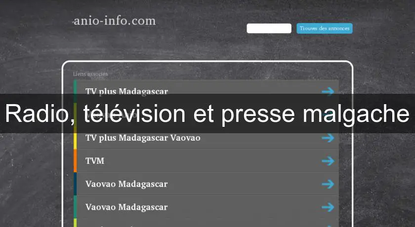Radio, télévision et presse malgache
