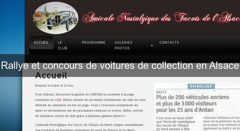 Rallye et concours de voitures de collection en Alsace