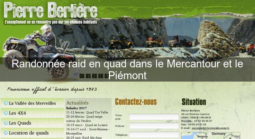 Randonnée raid en quad dans le Mercantour et le Piémont