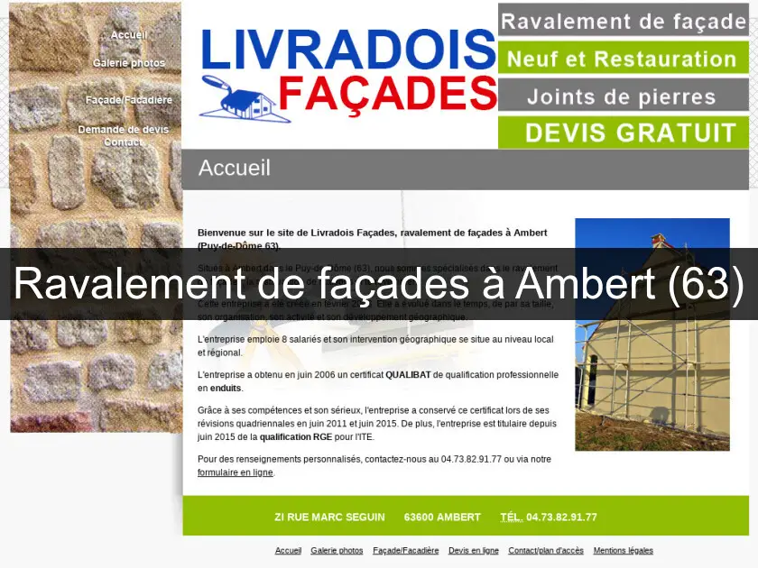 Ravalement de façades à Ambert (63)