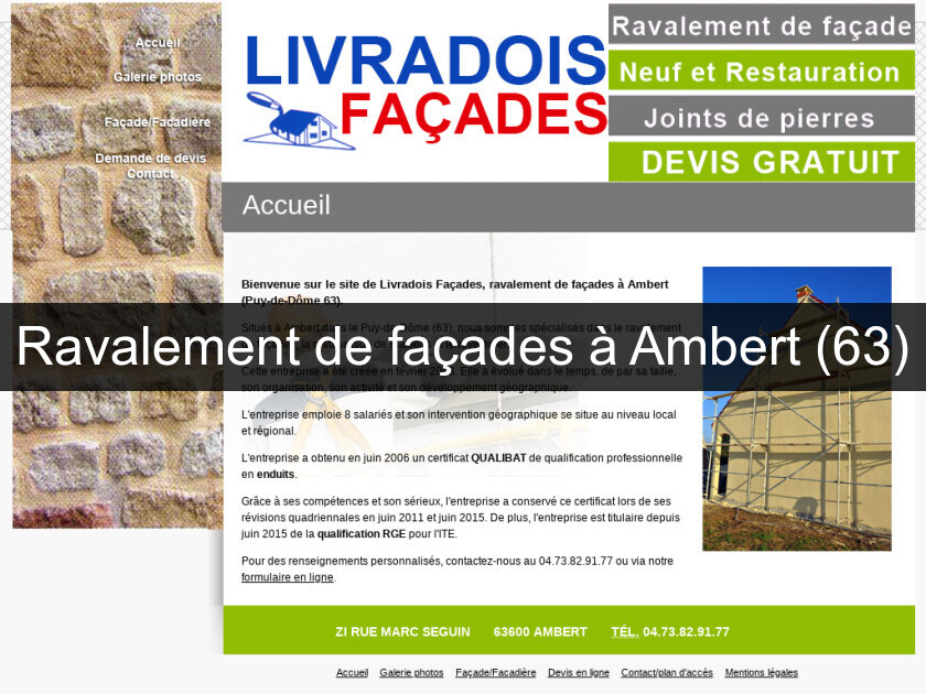 Ravalement de façades à Ambert (63)