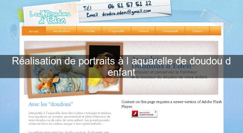 Réalisation de portraits à l'aquarelle de doudou d'enfant Réalisation de portraits à l'aquarelle de doudou d'enfant