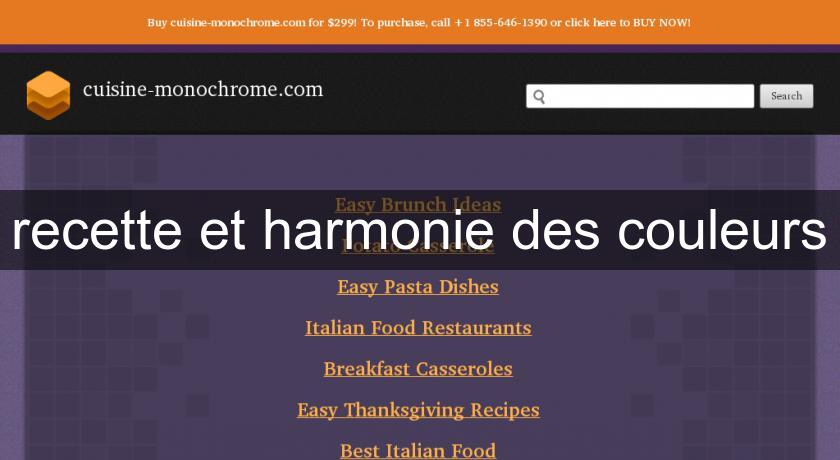 recette et harmonie des couleurs