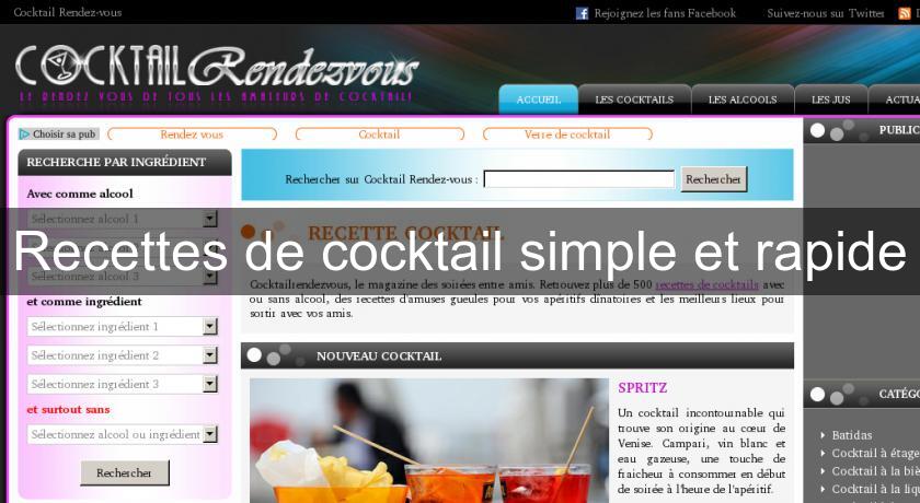 Recettes de cocktail simple et rapide Recettes de cocktail simple et rapide