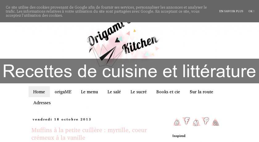 Recettes de cuisine et littérature Recettes de cuisine et littérature