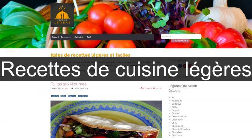 Recettes de cuisine légères Recettes de cuisine légères
