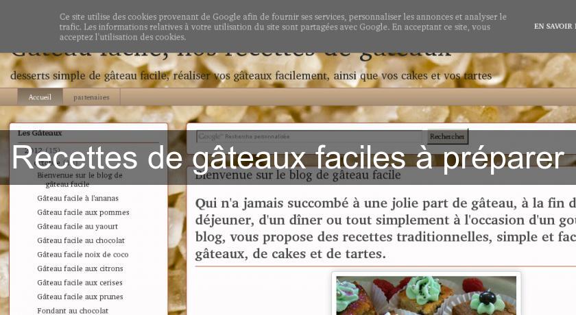 Recettes de gâteaux faciles à préparer Recettes de gâteaux faciles à préparer