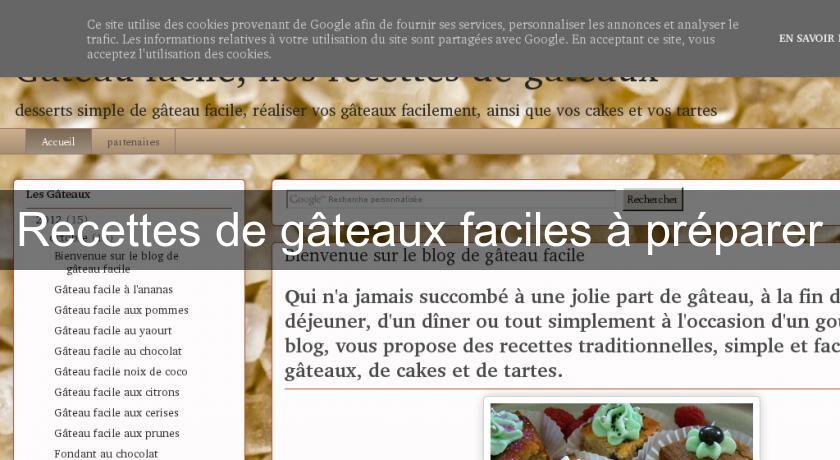 Recettes de gâteaux faciles à préparer