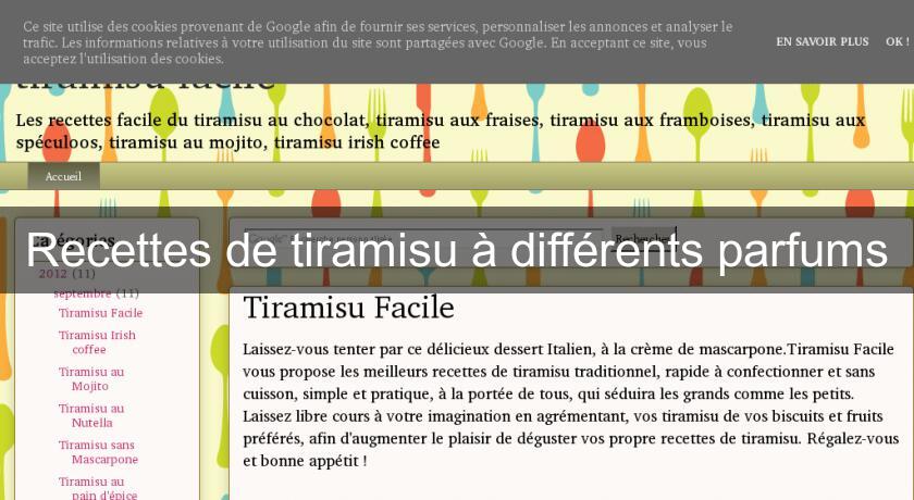 Recettes de tiramisu à différents parfums