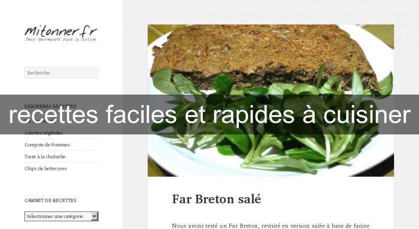 recettes faciles et rapides à cuisiner