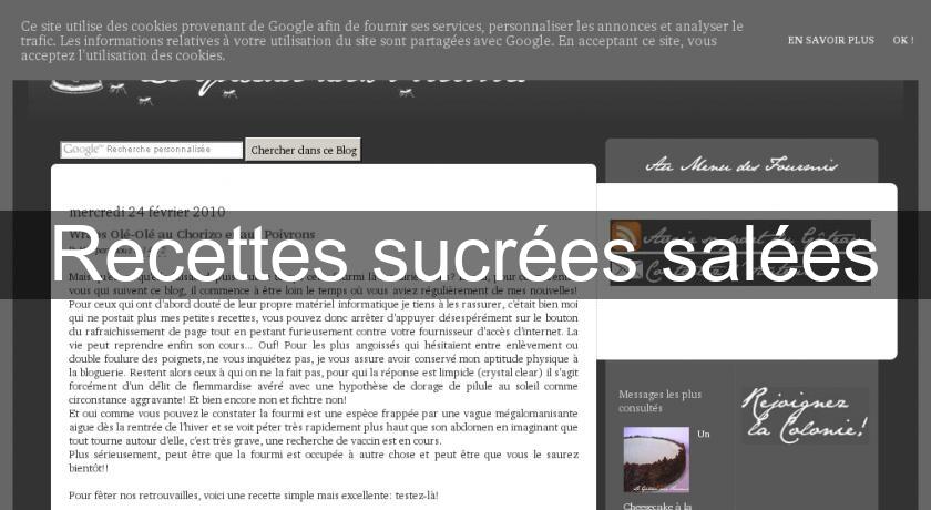 Recettes sucrées salées Recettes sucrées salées