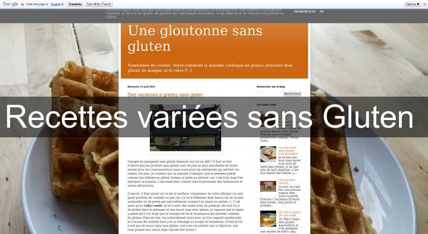 Recettes variées sans Gluten Recettes variées sans Gluten