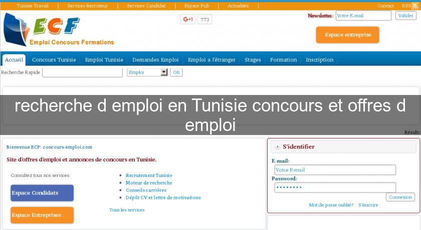 recherche d'emploi en Tunisie concours et offres d'emploi recherche d'emploi en Tunisie concours et offres d'emploi