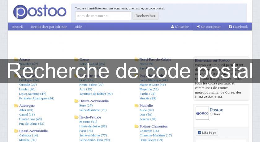 Recherche de code postal Recherche de code postal