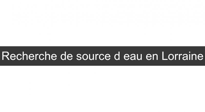 Recherche de source d'eau en Lorraine