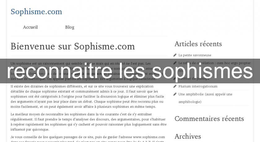 reconnaitre les sophismes reconnaitre les sophismes