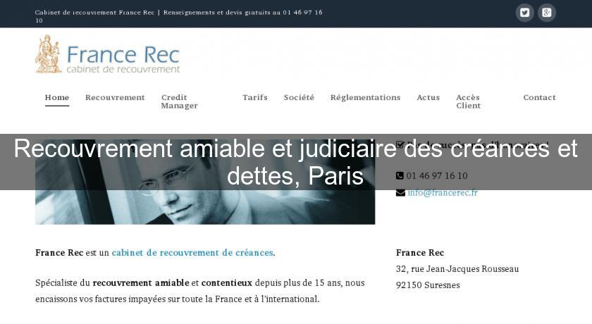 Recouvrement amiable et judiciaire des créances et dettes, Paris