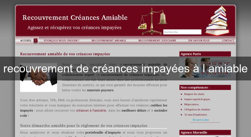 recouvrement de créances impayées à l'amiable