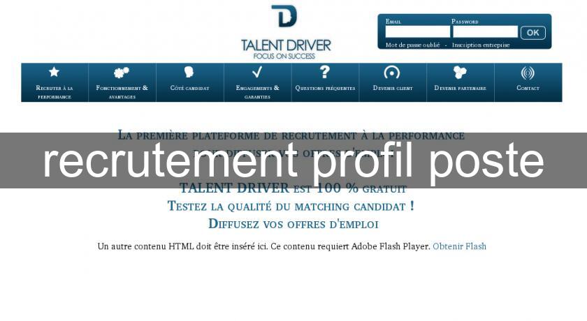 recrutement profil poste recrutement profil poste
