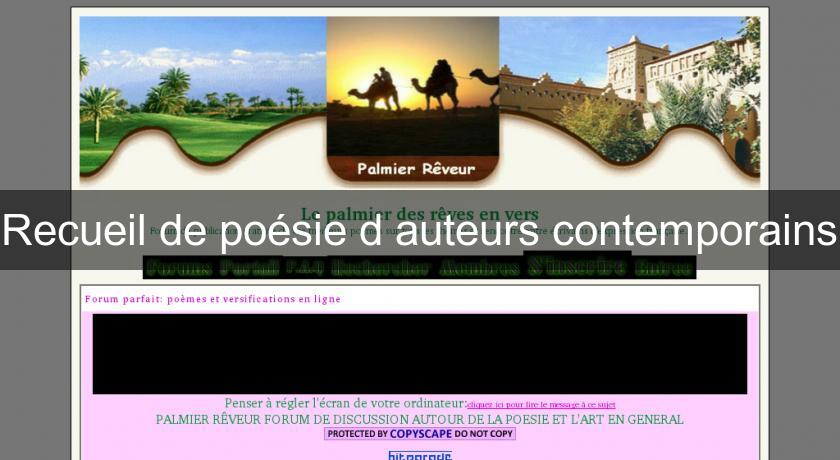 Recueil de poésie d'auteurs contemporains Recueil de poésie d'auteurs contemporains