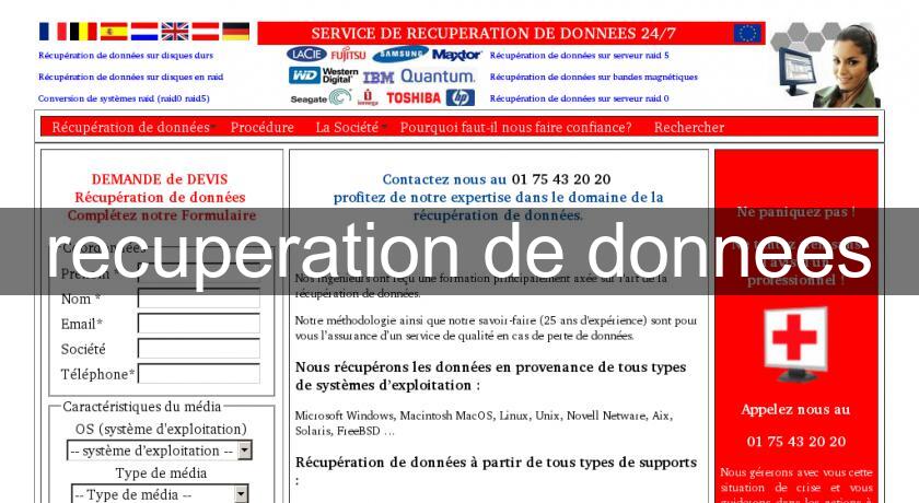 recuperation de donnees recuperation de donnees