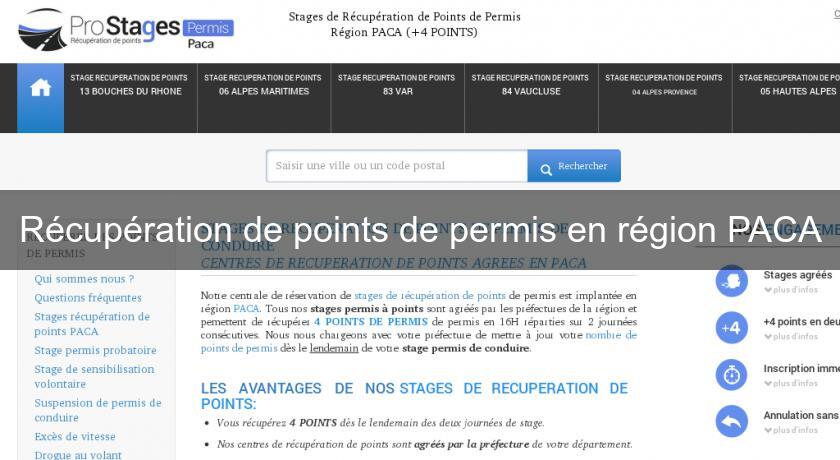 Récupération de points de permis en région PACA Récupération de points de permis en région PACA