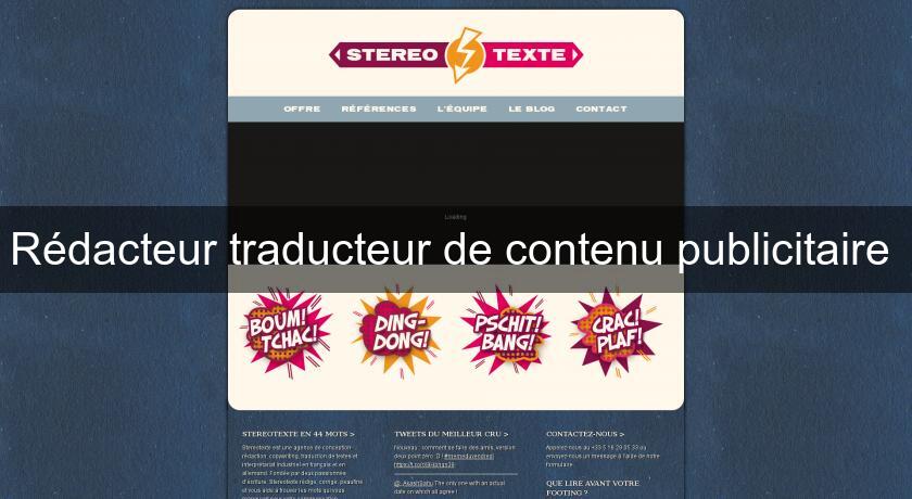 Rédacteur traducteur de contenu publicitaire Rédacteur traducteur de contenu publicitaire