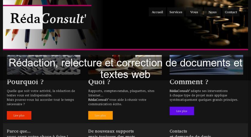 Rédaction, relecture et correction de documents et textes web Rédaction, relecture et correction de documents et textes web