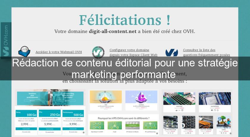 Rédaction de contenu éditorial pour une stratégie marketing performante Rédaction de contenu éditorial pour une stratégie marketing performante