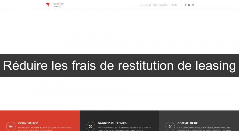Réduire les frais de restitution de leasing Réduire les frais de restitution de leasing