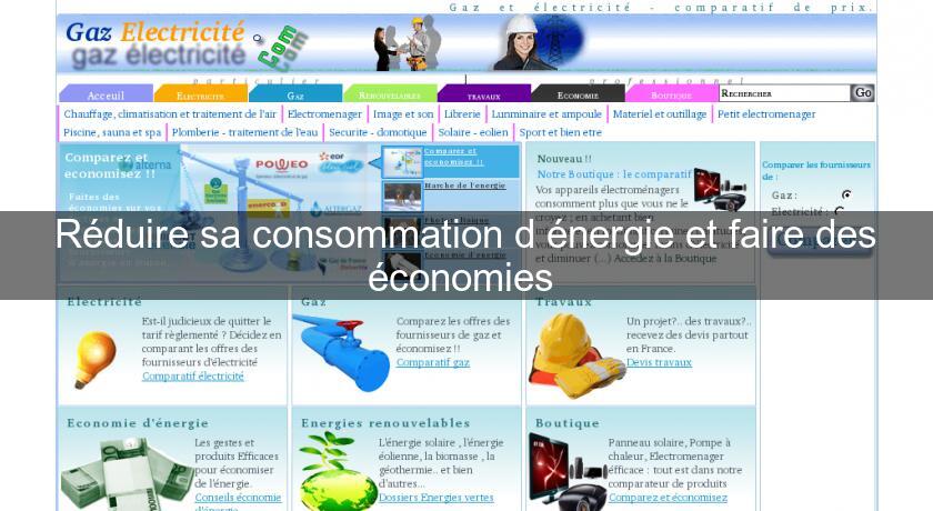 Réduire sa consommation d'énergie et faire des économies Réduire sa consommation d'énergie et faire des économies
