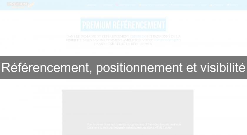 Référencement, positionnement et visibilité Référencement, positionnement et visibilité