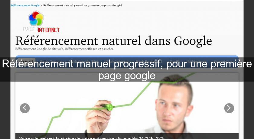 Référencement manuel progressif, pour une première page google Référencement manuel progressif, pour une première page google