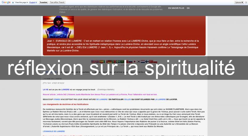 réflexion sur la spiritualité réflexion sur la spiritualité