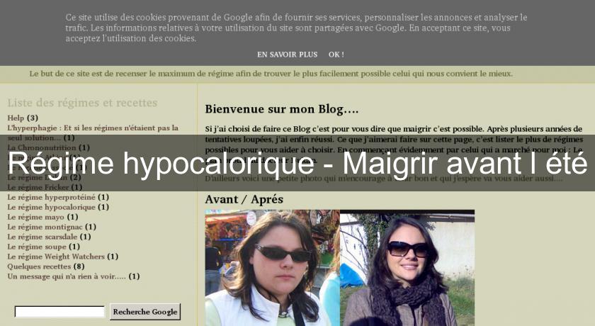 Régime hypocalorique - Maigrir avant l'été Régime hypocalorique - Maigrir avant l'été