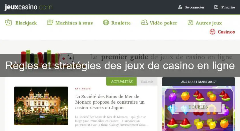 Règles et stratégies des jeux de casino en ligne