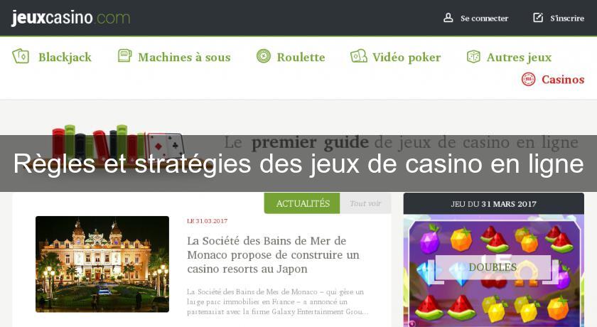 Règles et stratégies des jeux de casino en ligne Règles et stratégies des jeux de casino en ligne