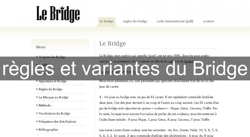 règles et variantes du Bridge règles et variantes du Bridge