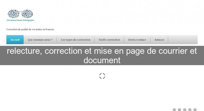 relecture, correction et mise en page de courrier et document