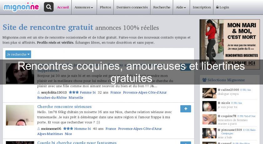 Rencontres coquines, amoureuses et libertines gratuites Rencontres coquines, amoureuses et libertines gratuites
