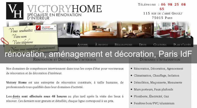 rénovation, aménagement et décoration, Paris IdF